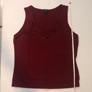 Tie up v-neck tank top